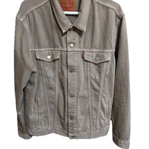 Levi’s 72334 Trucker Jacket L 0752 Khaki Cream Gray Excellent Cond